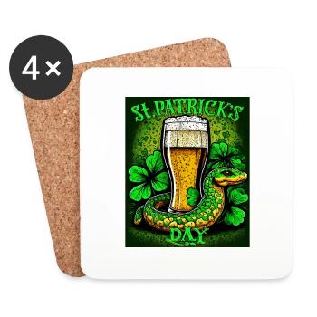 JOUR DE LA SAINT-PATRICK SERPENT BIÈRE TRÈFLE - Dessous de verre (lot de 4) - blanc - Devant