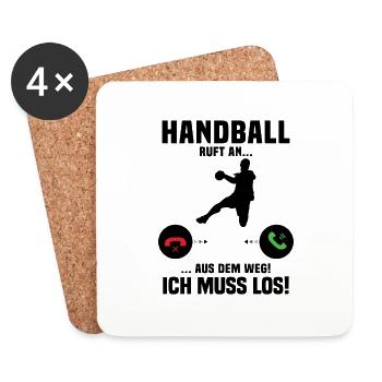 Handball Calls Me, Funny Gift Handball - Coasters (set of 4) - white - Front