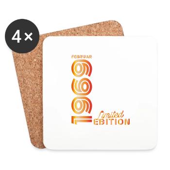 55th birthday 55 years February 1969 - Coasters (set of 4) - white - Front