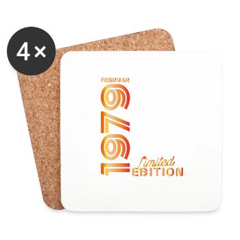 45. Geburtstag Limited Edition - Februar '79 - Untersetzer (4er-Set) - Weiß - Vorne