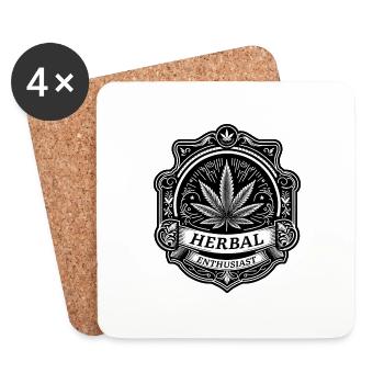 Badge élégant de passionné d’herbes - Dessous de verre (lot de 4) - blanc - Devant