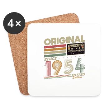 Original 1954 Vintage Vintage Birthday Gift - Coasters (set of 4) - white - Front