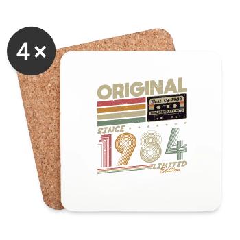 Original 1984 Jahrgang Vintage Geburtstag Geschenk - Untersetzer (4er-Set) - Weiß - Vorne