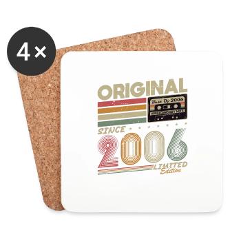 Original 2006 Vintage Vintage Birthday Gift - Coasters (set of 4) - white - Front