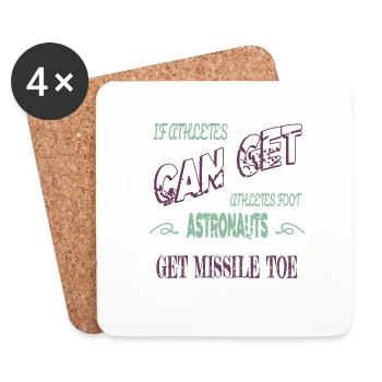 Bday Telescope Geek Planets Astronomy Tshirt - Coasters (set of 4) - white - Front