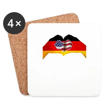 USA Germany Heart - Dual Citizenship Design - Coasters (set of 4) - white - Front