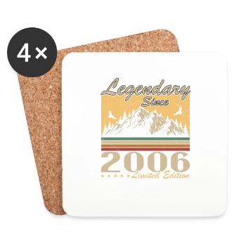 Legendary Since 2006 Vintage Birthday Gift - Coasters (set of 4) - white - Front