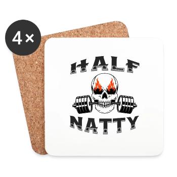 Half Natty Bodybuilder Fitness Entraînement Gym Crâne - Dessous de verre (lot de 4) - blanc - Devant