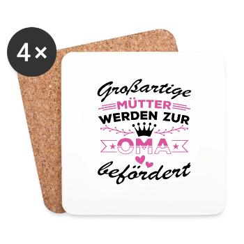 Großartige Mütter werden zur Oma befördert - Untersetzer (4er-Set) - Weiß - Vorne