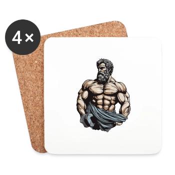 Bodybuilder Mythologie Musculation Muscles - Dessous de verre (lot de 4) - blanc - Devant