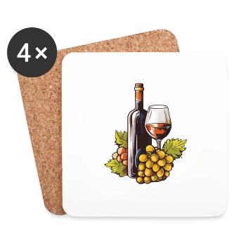 Verre à vin VinRaisins Vin - Dessous de verre (lot de 4) - blanc - Devant