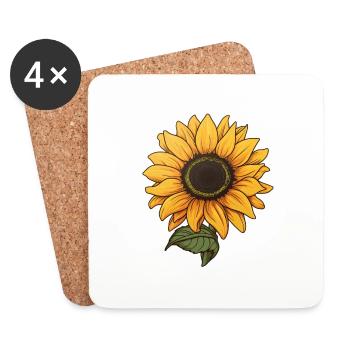 Tournesol - Dessous de verre (lot de 4) - blanc - Devant