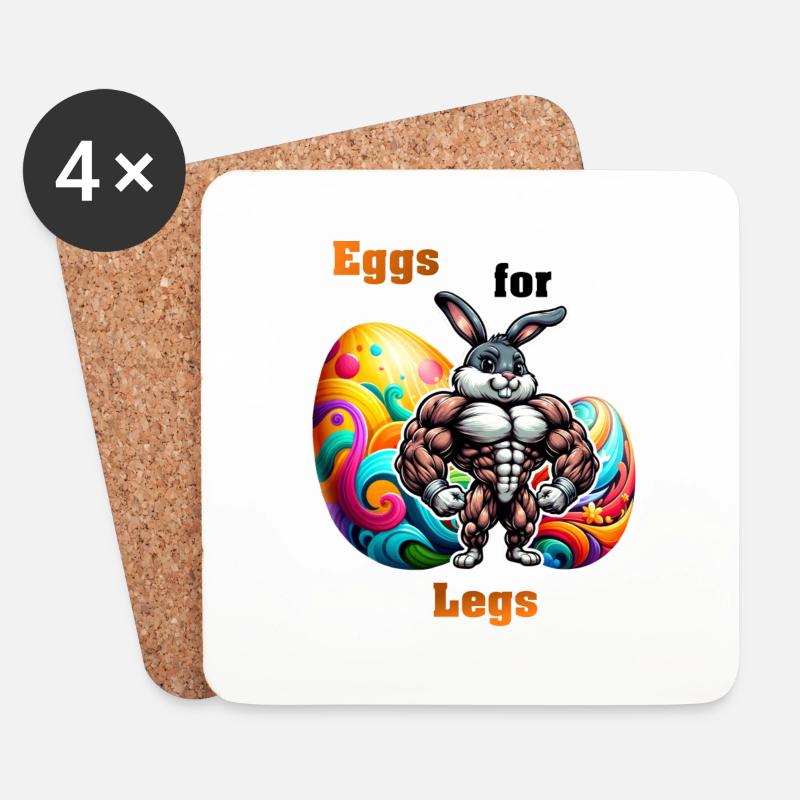 Eggs for Legs - Untersetzer (4er-Set) - Weiß