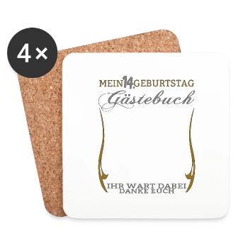 14th Birthday Girl & Boy Guestbook - Coasters (set of 4) - white - Front