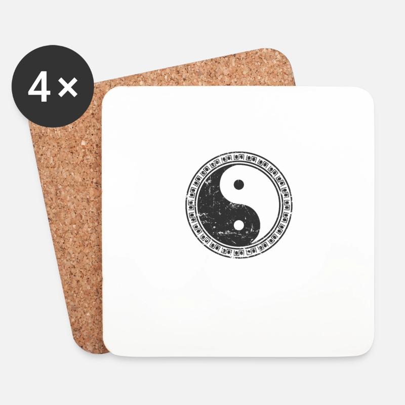 Dualität Yin and Yang - Untersetzer (4er-Set) - Weiß