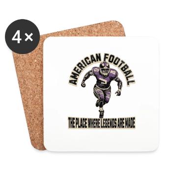 Touchdown Unsere American Football Kollektion - Untersetzer (4er-Set) - Weiß - Vorne