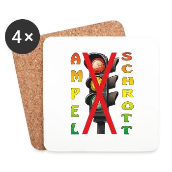 AMPEL SCHROTT - Untersetzer (4er-Set) - Weiß - Vorne
