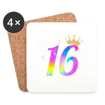 16. Geburtstag Geschenkidee Für 16 Jahre Alt - Untersetzer (4er-Set) - Weiß - Vorne