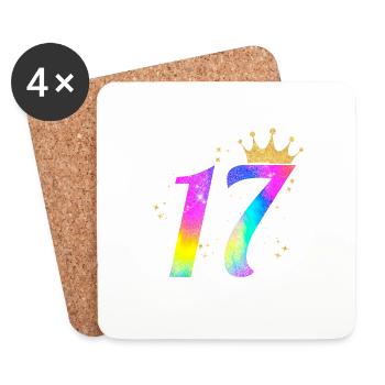 17. Geburtstag Geschenkidee Für 17 Jahre Alt - Untersetzer (4er-Set) - Weiß - Vorne
