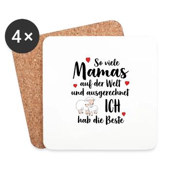 So Viele Mamas Ich Hab Die Beste Beste Mama - Untersetzer (4er-Set) - Weiß - Vorne