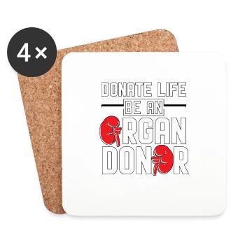 Donate Life Be An Organ Donor Organspende - Untersetzer (4er-Set) - Weiß - Vorne