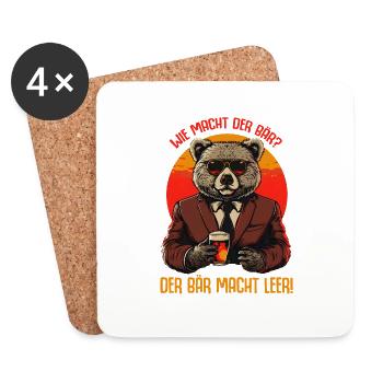 Bär Bier Bären Beer Mallorca Party Festival Humor - Untersetzer (4er-Set) - Weiß - Vorne