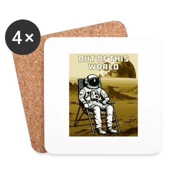 ASTRONAUT OUT OF THIS WORLD - Coasters (set of 4) - white - Front