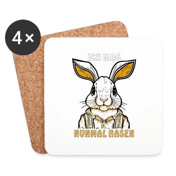 LAPIN J’AIME LES LAPINS - Dessous de verre (lot de 4) - blanc - Devant