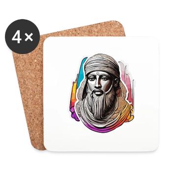 Egypt / Pharaoh / Mummies / Hieroglyphics / Sphinx - Coasters (set of 4) - white - Front