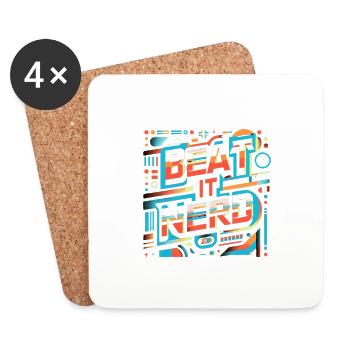 Beat it Nerd 11 - Untersetzer (4er-Set) - Weiß - Vorne