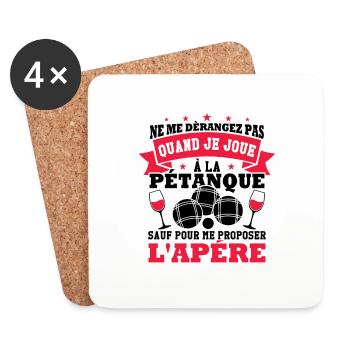 Don't disturb me when I'm playing pétanque - Coasters (set of 4) - white - Front