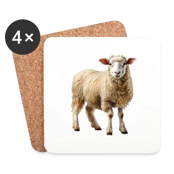 The sheep is a landscape conservationist - Coasters (set of 4) - white - Front