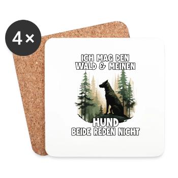 Tenue amusante de propriétaire de chien pour les - Dessous de verre (lot de 4) - blanc - Devant