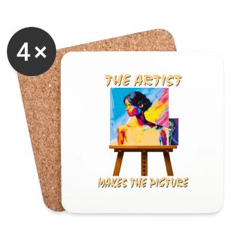 ARTIST MAKES THE PICTURE - Coasters (set of 4) - white - Front