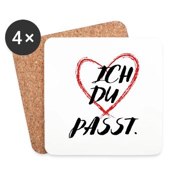 ICH-DU-PASST. - Untersetzer (4er-Set) - Weiß - Vorne