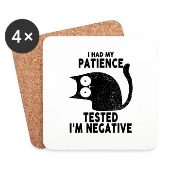 I Had My Patience Tested I'm Negative Black Cat - Untersetzer (4er-Set) - Weiß - Vorne