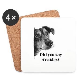 Illustration lustiger Hund Spruch Kekse - Untersetzer (4er-Set) - Weiß - Vorne
