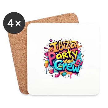 Ibiza Party Crew Bunt Urlaub - Untersetzer (4er-Set) - Weiß - Vorne