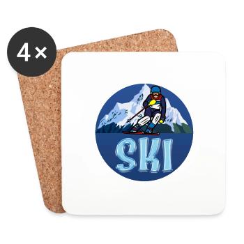 SKI - Dessous de verre (lot de 4) - blanc - Devant