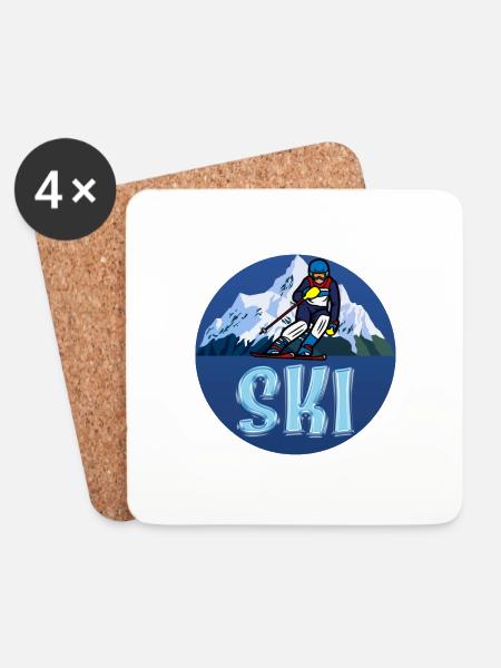 SKI - Untersetzer (4er-Set) - Weiß
