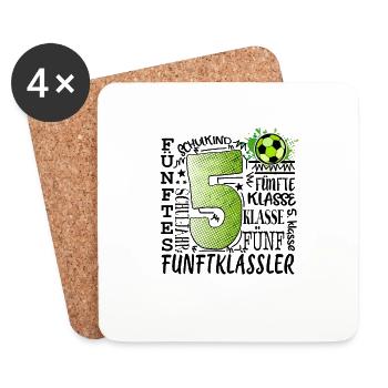 Football de 5e année - Dessous de verre (lot de 4) - blanc - Devant