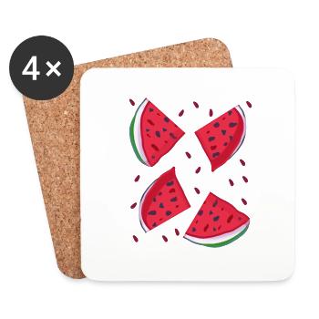 Watermelon Quarter - Coasters (set of 4) - white - Front