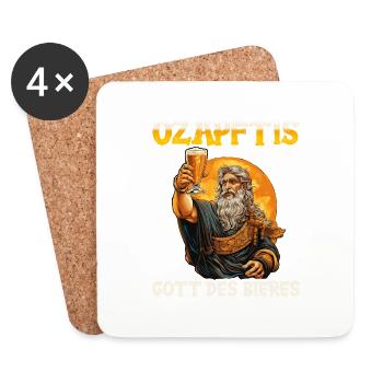 Buveur de bière Amateurs de bière Boire de l’alcool Bière de fête - Dessous de verre (lot de 4) - blanc - Devant