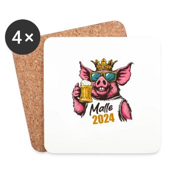 Malle 2024 King Pig Beer - Coasters (set of 4) - white - Front