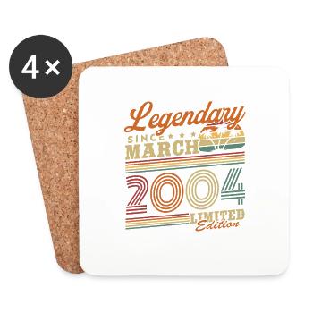 Legendary Since March 2004 Vintage Birthday - Coasters (set of 4) - white - Front