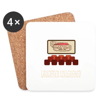 Film Movie Lovers Retro Vintage Classic Cinema TV - Coasters (set of 4) - white - Front