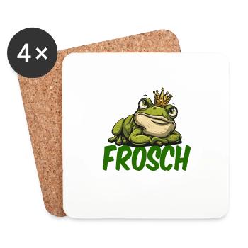 Das ist mein Frosch Kostüm Fasching Karneval - Untersetzer (4er-Set) - Weiß - Vorne
