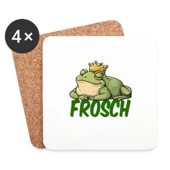 Das ist mein Frosch Kostüm Fasching Karneval - Untersetzer (4er-Set) - Weiß - Vorne