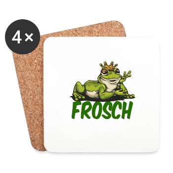 Das ist mein Frosch Kostüm Fasching Karneval - Untersetzer (4er-Set) - Weiß - Vorne