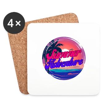 Sommer-Abenteuer - Untersetzer (4er-Set) - Weiß - Vorne